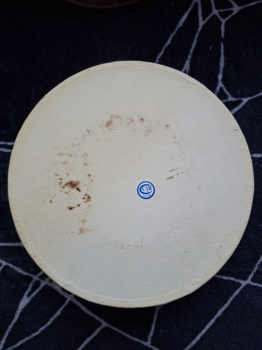 Pottery Barn Black Vintage Martini Vermouth Set Of 4 Plates Round Box Never Used